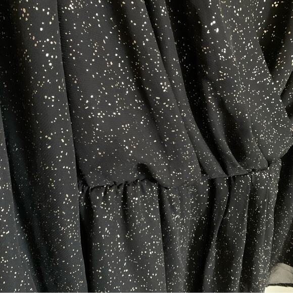 Lane Bryant | metallic print tunic long sleeve elastic waist cross front v neck - Picture 11 of 12